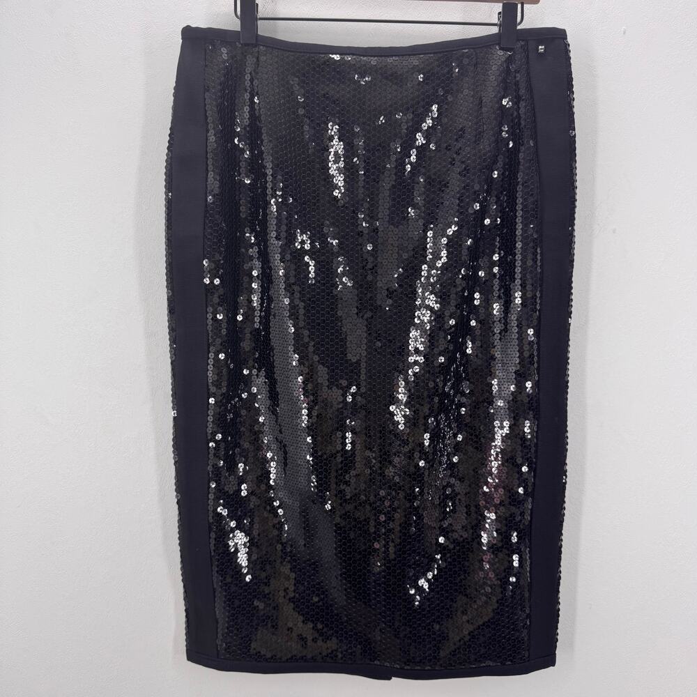 NWT Marina Rinaldi Occipite Black Sequins Jersey Skirt sz M/US12-14 Glams Party